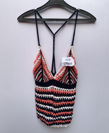 Striped Crochet Knit Top
