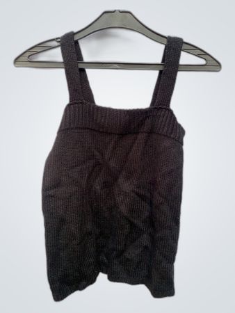 PLN Black Cropped Knit Tank Top