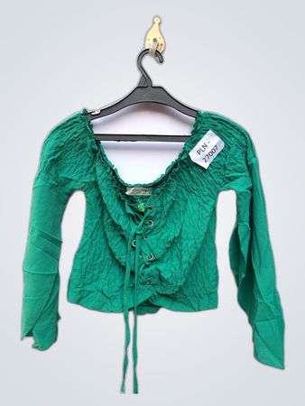 Green Ruffled Top