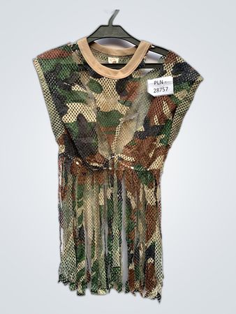 American Eagle Camo Mesh Fringe Sleeveless Top