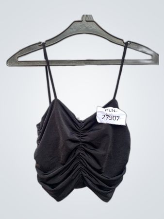 Black Ruched Bustier Top