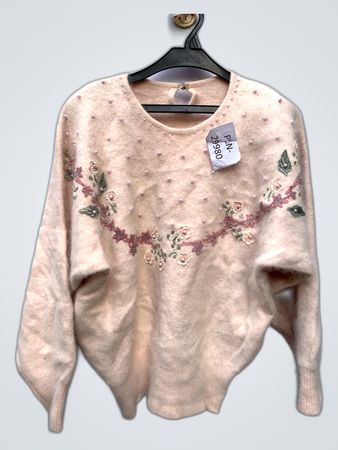 Pink Embroidered Sweater