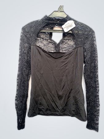 Unbranded Black Lace Long Sleeve Blouse
