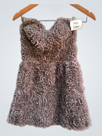 Quail Gray Ruffled Dress