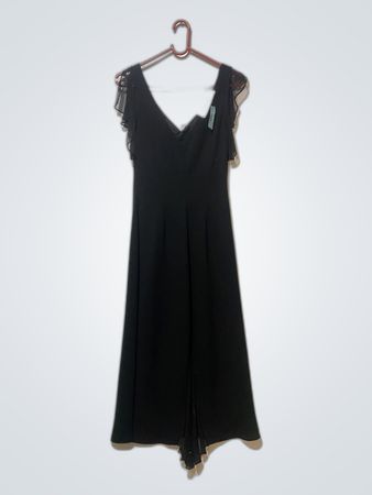 Guess Black Ruffle Sleeve Midi Dress