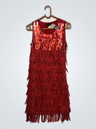 Red Fringed Dress