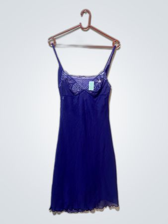 Unbranded Blue Lace Slip Dress