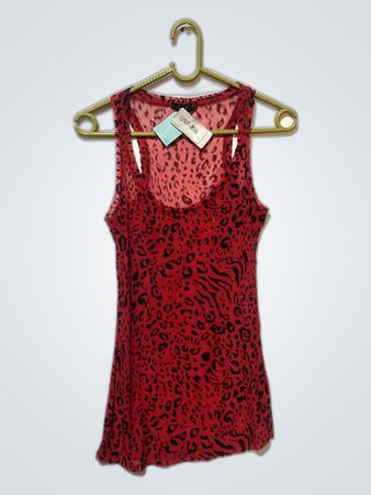 Uniqlo Red Leopard Print Tank Top
