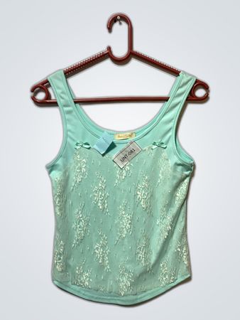 Mint Green Lace Tank Top