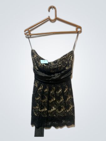 Black Lace Strapless Bustier Top