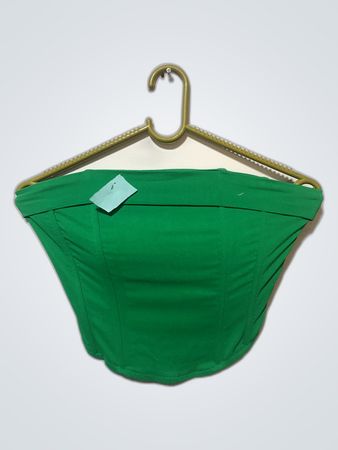Green Strapless Bustier Top