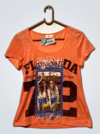 Lovely Orange Florida Graphic Printed T-Shirt