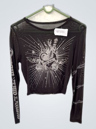 NT Sheer Mesh Long Sleeve Blouse