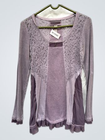 Purple Lace Ruffle Blouse