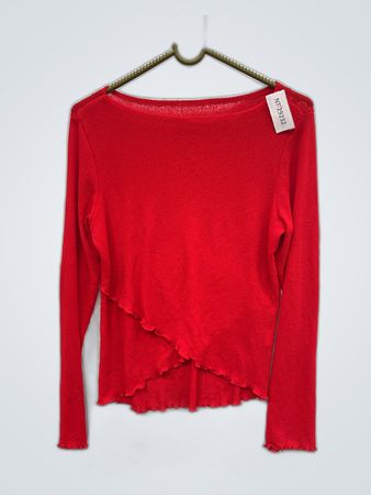 Red Valentino Ruffle Knit Sweater