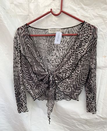 Simon Jeffrey Sheer Animal Print Cardigan