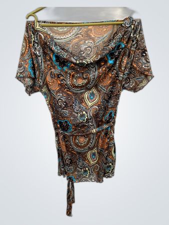 Multicolor Paisley Printed Wrap Blouse