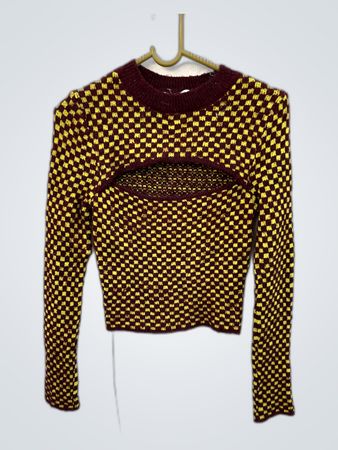 Zara Checkered Knit Sweater