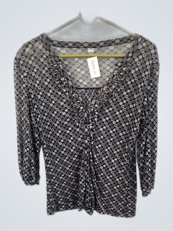 LOFT Printed Sheer Blouse