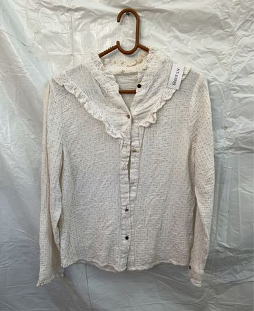 White Ruffle Blouse