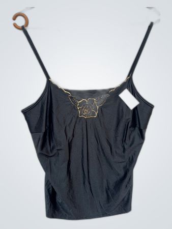 Unbranded Black Satin Camisole Top