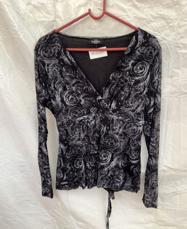 Long-Sleeve Blouse with Floral Pattern
