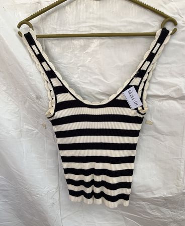 Black and White Striped Tank Top