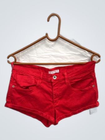 Red Denim Shorts