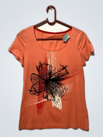 Esprit Printed Orange T-Shirt