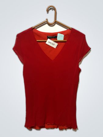 Red V-Neck Top