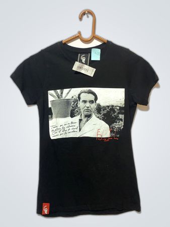 Black Graphic T-Shirt with Vintage Photo
