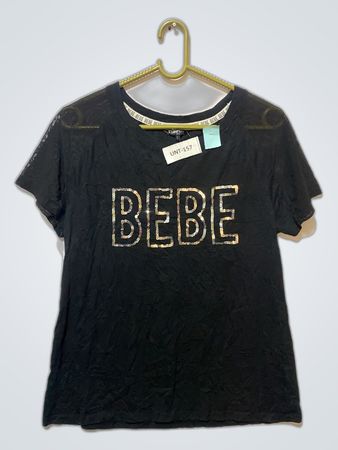 Bebe Black Printed T-Shirt