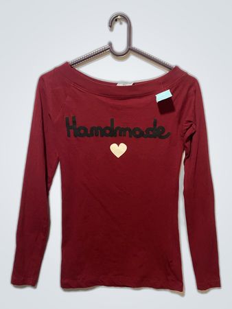 Unbranded Handmade Graphic Off-Shoulder Long Sleeve Top
