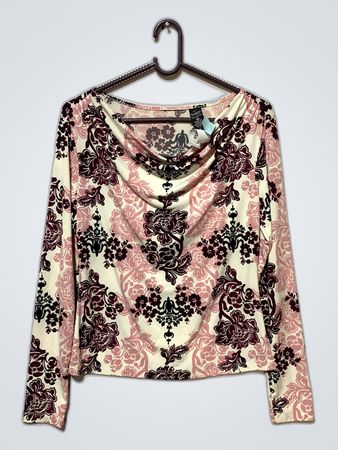 Mango Printed Long Sleeve Blouse