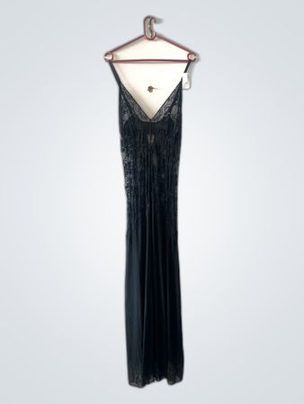 DVF Black Lace Slip Dress