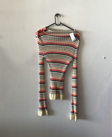 Striped Knit Long Sleeve Sweater