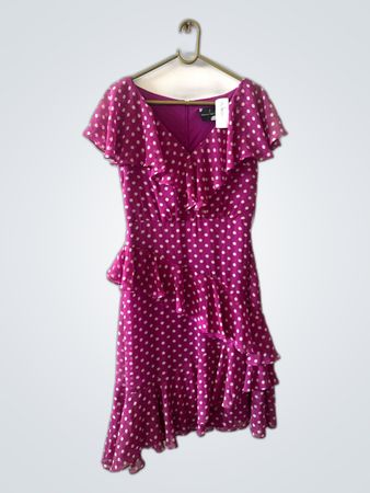 Maison Polka Dot Ruffle Dress