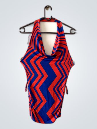 Red and Blue Halter Neck Swimsuit