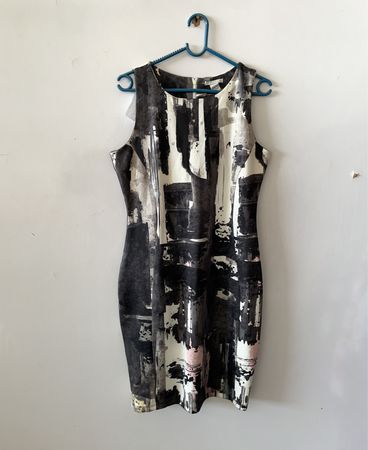 Black and White Abstract Dress