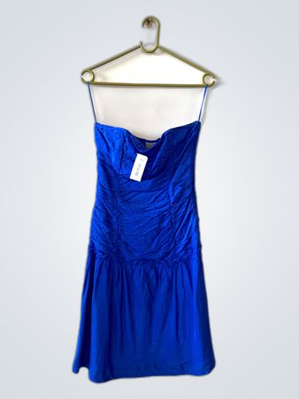 Blue Satin Mini Dress