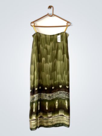 Green Abstract Print Maxi Dress