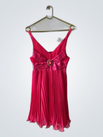 Pink Pleated Mini Dress