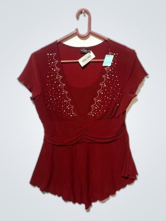M&CO Embellished Ruffle Blouse