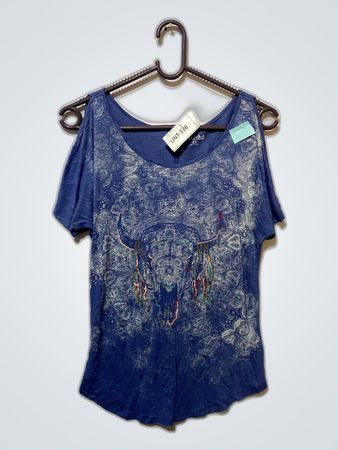 Blue Paisley Bull T-Shirt