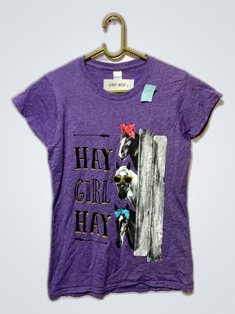 Purple Hay Girl Hay Horse Graphic T-Shirt
