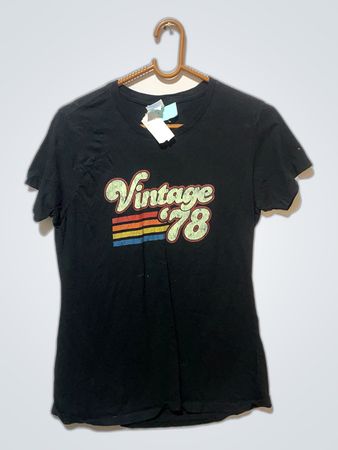 Vintage '78 Printed Black T-Shirt