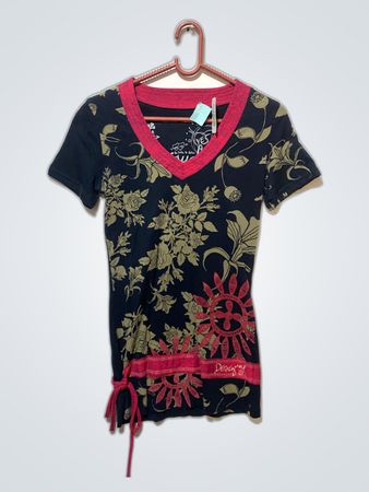 Desigual Printed V-Neck T-Shirt