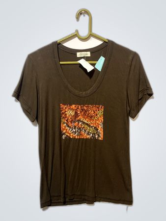 Free People Printed Scoop Neck T-Shirt
