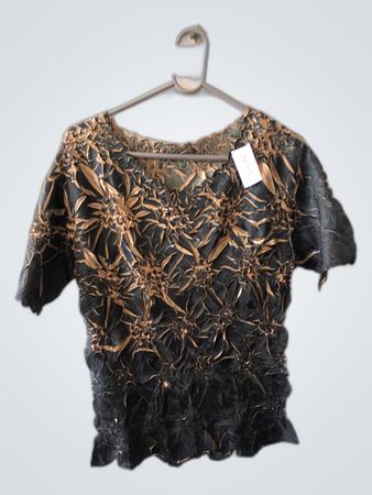 Embroidered Black and Gold Blouse