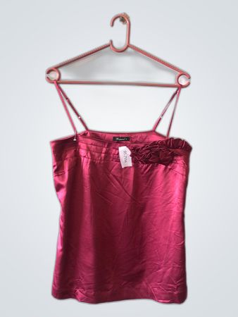 Satin Camisole Top with Ruffle